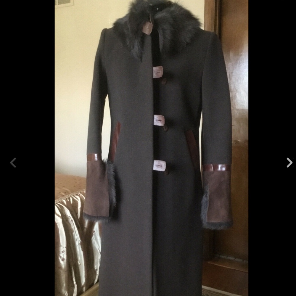 MACKAGE wool/Cashmere/leather/Lamb coat Size M